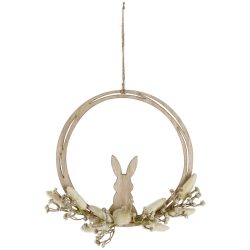Deko-Oster-Hänger Darina; 22 cm (Ø); braun/natur/weiss