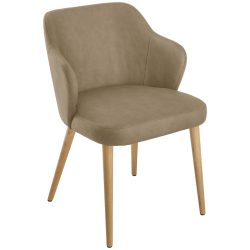 VEGA Polsterstuhl Katya Kunstleder; 55x58x81 cm (BxTxH); Sitz beige, Gestell braun