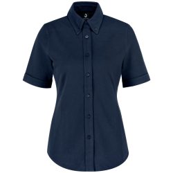 JOBELINE Damen Bluse Piqué Kurzarm; Kleidergrösse 2XL; navy
