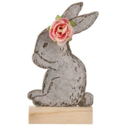 Osterhasen-Aufsteller Adela; 9.5x4.5x17.5 cm (LxBxH); taupe/apricot/braun