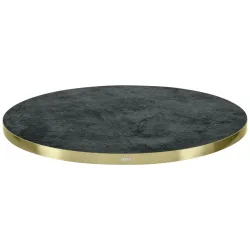VEGA Indoor-Tischplatte Marvani rund; 50x2.5 cm (ØxH); gold/schwarz; rund