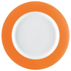 PULSIVA Teller Multi-Color flach; 22.9x2.2 cm (ØxH); weiss/orange; rund; 6 Stück / Pack