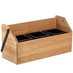 VEGA Getränkebox Esino inkl. Tropfschale und Kühlakku; 45.8x16.8x22 cm (LxBxH); eiche/schwarz; rechteckig