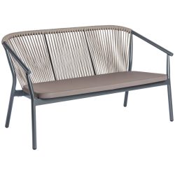 VEGA Outdoor Sofa Calvo 3-Sitzer; 140x75x78 cm (BxTxH); Sitz taupe, Gestell anthrazit