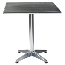 PULSIVA Outdoor-Bistrotisch Coffee-Bar quadratisch; 70x70x72 cm (LxBxH); Platte schwarz, Gestell silber; quadratisch