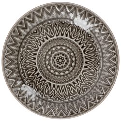 PULSIVA Teller Indie flach; 21x2.5 cm (ØxH); grau; rund; 4 Stück / Pack