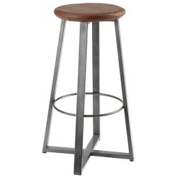 VEGA Barhocker Metalio; 38x38x81 cm (BxTxH); Sitz braun, Gestell grau