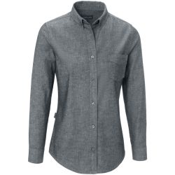 JOBELINE Damen Bluse Chambray Langarm; Kleidergrösse 38; grau