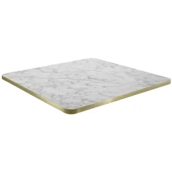 VEGA Indoor-Tischplatte Marvani quadratisch; 60x60x2.5 cm (LxBxH); gold/weiss/marmoriert; quadratisch