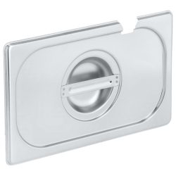 PULSIVA GN-Deckel 1/4 Smart  mit Löffelaussparung; GN 1/4, 26.5x16.2 cm (LxB); silber