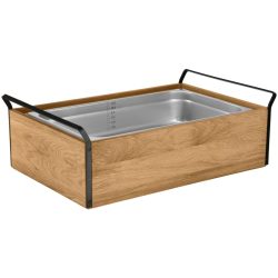 VEGA Buffet Kühltablett Esino hoch, 10 cm, Edelstahl 1/1; GN 1/1, 61.9x38.6x20.9 cm (LxBxH); eiche/schwarz/edelstahl; rechteckig