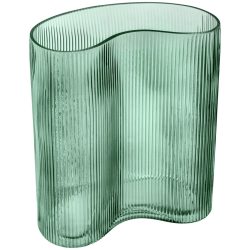 Glasvase Anastasija; 22.5x12x25.3 cm (LxBxH); grün; organisch
