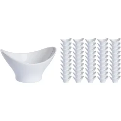 PULSIVA Mini-Schälchen Vis 50-teilig; 70 ml, 10.1x8x5.8 cm (LxBxH); weiss; 50 Stück / Pack