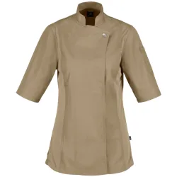 JOBELINE Damen Kochjacke Carter Kurzarm; Kleidergrösse 52; sand