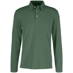 JOBELINE Herren Poloshirt Malme Langarm; Kleidergrösse S; oliv