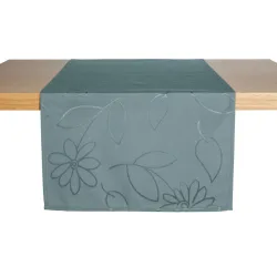 ERWIN M. Tischläufer Floralie; 40x130 cm (BxL); rauchblau; rechteckig