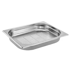 PULSIVA GN-Behälter 1/2 Basic gelocht ; GN 1/2, 1200 ml, 32.5x26.5x4 cm (LxBxT); silber