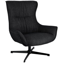 VEGA Ohrensessel Elvar; 85x85x101 cm (BxTxH); Sitz anthrazit, Gestell schwarz