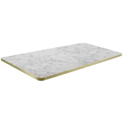 VEGA Indoor-Tischplatte Marvani rechteckig; 120x80x2.5 cm (LxBxH); gold/weiss/marmoriert; rechteckig