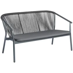 VEGA Outdoor Sofa Calvo 3-Sitzer; 140x75x78 cm (BxTxH); Sitz anthrazit, Gestell anthrazit