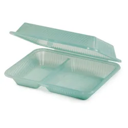 Contacto Mehrweg-Behälter Eco-Takeout® 2 Fächer; 25.4x20.3x7.6 cm (LxBxH); grün; rechteckig; 12 Stück / Pack