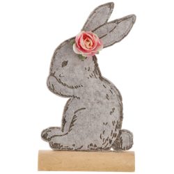 Osterhasen-Aufsteller Adela; 12.5x4.5x23 cm (LxBxH); taupe/apricot/braun
