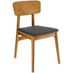 VEGA Stuhl Yorin Stoff; 47x55x82 cm (BxTxH); Sitz anthrazit, Gestell braun; 2 Stück / Pack