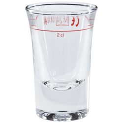 Bormioli Rocco Spar-Pack Schnapsglas Dublino mit Eichstrich; 34 ml, 4.5x7 cm (ØxH); transparent; 2 cl Eichstrich, 24 Stück / Pack