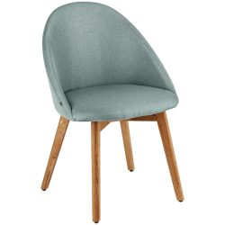 VEGA Polsterstuhl Alwin; 56x50x83 cm (BxTxH); Sitz hellblau, Gestell eiche/natur; 2 Stück / Pack