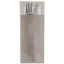 PULSIVA Bestecktasche Samoa; 24x9 cm (LxB); steingrau; 6 Stück / Pack