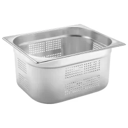 PULSIVA GN-Behälter 1/2 Basic gelocht ; GN 1/2, 9500 ml, 32.5x26.5x15 cm (LxBxT); silber