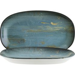 Bonna Platte Madera Mint oval; 19x11 cm (LxB); türkis/braun/schwarz; oval; 12 Stück / Pack