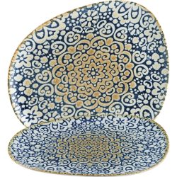 Bonna Teller flach organisch Alhambra; 23x19.5 cm (LxB); blau/weiss/braun; organisch; 12 Stück / Pack
