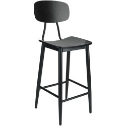 VEGA Barstuhl Scola; 44.5x51x115 cm (BxTxH); Sitz schwarz, Gestell schwarz; 2 Stück / Pack