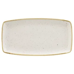 Churchill Oblong Platte Stonecast Barley White; 29.5x15 cm (LxB); weiss/braun; rechteckig; 12 Stück / Pack