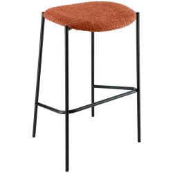 VEGA Barhocker Lindo Bouclé; 53x43.5x81 cm (BxTxH); Sitz terrakotta, Gestell schwarz