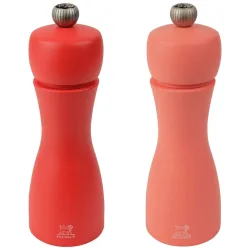 Peugeot Salz- und Pfeffermühlen-Set Tahiti; 15 cm (H); apricot/rot
