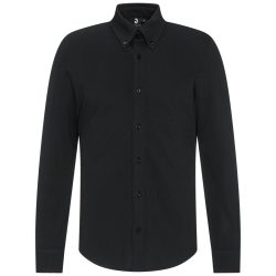 JOBELINE Herren Hemd Piqué Langarm; Kleidergrösse 2XL; schwarz