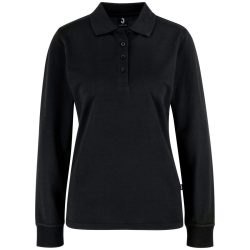 JOBELINE Damen Poloshirt Fly Langarm; Kleidergrösse XS; schwarz