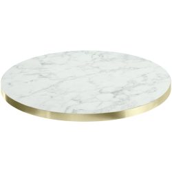 VEGA Indoor-Tischplatte Marvani rund; 120x2.5 cm (ØxH); gold/weiss/marmoriert; rund