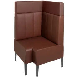VEGA Polstersitzecke Adapto mit Rückenelement und Aufsatzpolster; 75x75x127 cm (BxTxH); Sitz braun, Gestell schwarz