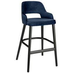 VEGA Barstuhl Tonda; 53x62x103 cm (BxTxH); Sitz dunkelblau, Gestell schwarz