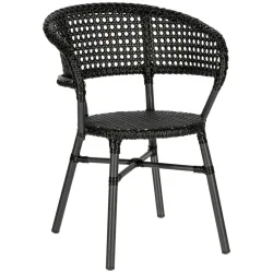 VEGA Wiener Geflecht Stuhl Gussago mit Armlehne; 57x60x78 cm (BxTxH); schwarz; 2 Stück / Pack