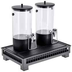 VEGA Saftspender Portland doppelt 1/1; 55.4x35.2x53 cm (LxBxH); anthrazit/transparent/schwarz