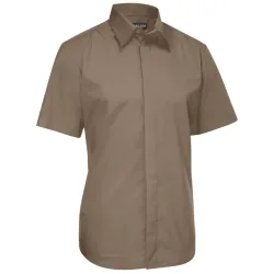JOBELINE Herren Hemd Noah Kurzarm; Kleidergrösse 39/40; taupe