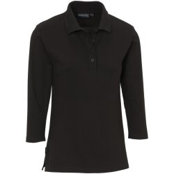 JOBELINE Damen-Polo Cato dreiviertelarm; Kleidergrösse 2XL; schwarz