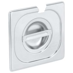 PULSIVA GN-Deckel 1/6 Smart  mit Löffelaussparung; GN 1/6, 17.6x16.2 cm (LxB); silber