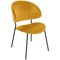 VEGA Polsterstuhl Lindo Samt; 55x65x85 cm (BxTxH); Sitz gold, Gestell schwarz