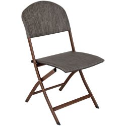 PULSIVA Outdoor Bistrostuhl Romalia; 45x59x86 cm (BxTxH); Sitz grau meliert, Gestell braun; 4 Stück / Pack