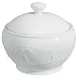 VEGA Zuckerdose Menuett mit Deckel; 250 ml, 9.6x9.5 cm (ØxH); weiss; rund; 6 Stück / Pack
